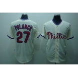 mlb philadelphia phillies #27 polanco cream(2009 world series patchs grey) mlb philadelphia phillies #27 polanco cream(2009 world series patchs grey)
