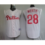 mlb philadelphia phillies #28 werth white(red strip) vest mlb philadelphia phillies #28 werth white(red strip) vest