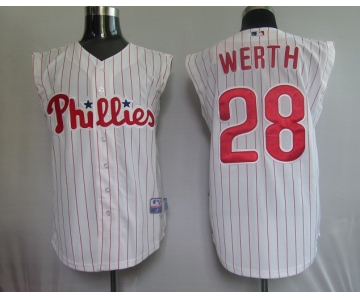 mlb philadelphia phillies #28 werth white(red strip) vest