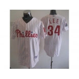 mlb philadelphia phillies #34 Lee white(red strip) mlb philadelphia phillies #34 Lee white(red strip)