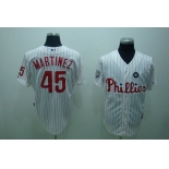 mlb philadelphia phillies #45 martinez white(red strip) mlb philadelphia phillies #45 martinez white(red strip)