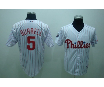 mlb philadelphia phillies #5 burre white(red strip)