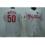 mlb philadelphia phillies #50 moyer 2009 world series white(red strip) mlb philadelphia phillies #50 moyer 2009 world series white(red strip)