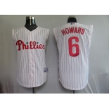 mlb philadelphia phillies #6 howard white(red strip) vest mlb philadelphia phillies #6 howard white(red strip) vest