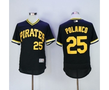 Men Pittsburgh Pirates #25 Gregory Polanco Majestic black Flexbase Authentic Collection Cooperstown Player Jersey
