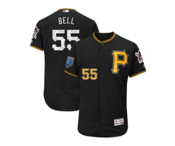 Men Pittsburgh Pirates #55 Josh Bell Majestic Black 2018 Spring Training Flex Base Player Jersey