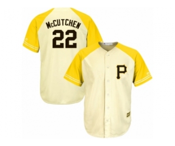 Men's Majestic Pittsburgh Pirates #22 Andrew McCutchen Replica Cream Gold Exclusive MLB Jersey