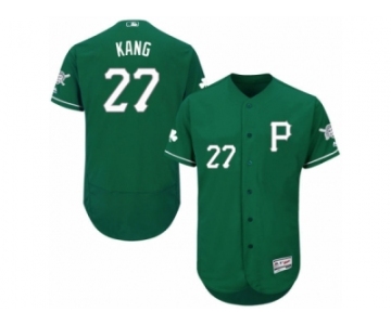 Men's Majestic Pittsburgh Pirates #27 Jung-ho Kang Green Celtic Flexbase Authentic Collection MLB Jersey