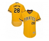 Men's Majestic Pittsburgh Pirates #28 Brandon Cumpton Gold Flexbase Authentic Collection MLB Jersey Men's Majestic Pittsburgh Pirates #28 Brandon Cumpton Gold Flexbase Authentic Collection MLB Jersey