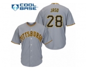 Men's Majestic Pittsburgh Pirates #28 John Jaso Authentic Grey Road Cool Base MLB Jersey