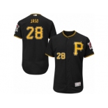 Men's Majestic Pittsburgh Pirates #28 John Jaso Black Flexbase Authentic Collection MLB Jersey