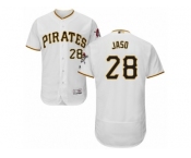Men's Majestic Pittsburgh Pirates #28 John Jaso White Flexbase Authentic Collection MLB Jersey Men's Majestic Pittsburgh Pirates #28 John Jaso White Flexbase Authentic Collection MLB Jersey