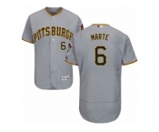 Men's Majestic Pittsburgh Pirates #6 Starling Marte Grey Flexbase Authentic Collection MLB Jersey Men's Majestic Pittsburgh Pirates #6 Starling Marte Grey Flexbase Authentic Collection MLB Jersey