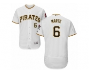 Men's Majestic Pittsburgh Pirates #6 Starling Marte White Flexbase Authentic Collection MLB Jersey Men's Majestic Pittsburgh Pirates #6 Starling Marte White Flexbase Authentic Collection MLB Jersey