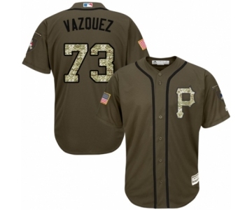Men's Majestic Pittsburgh Pirates #73 Felipe Vazquez Authentic Green Salute to Service MLB Jersey
