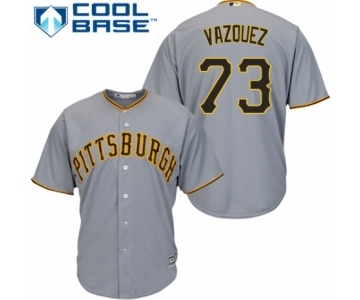 Men's Majestic Pittsburgh Pirates #73 Felipe Vazquez Replica Grey Road Cool Base MLB Jersey