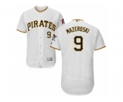 Men's Majestic Pittsburgh Pirates #9 Bill Mazeroski White Flexbase Authentic Collection MLB Jersey Men's Majestic Pittsburgh Pirates #9 Bill Mazeroski White Flexbase Authentic Collection MLB Jersey