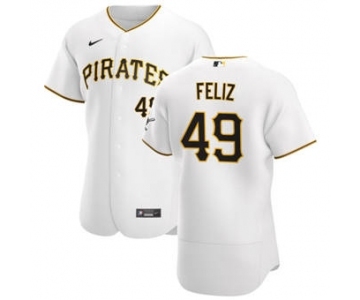Men's Nike Pittsburgh Pirates #49 Michael Feliz White Home 2020 Authentic Player Baseball Jersey