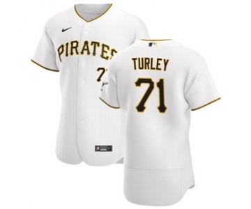 Men's Nike Pittsburgh Pirates #71 Nik Turley White Home 2020 Authentic Player Baseball Jersey