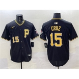 Men's Pittsburgh Pirates #15 Oneil Cruz Black 2025 Limited Stitched Baseball Jersey