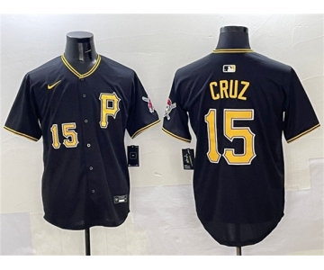 Men's Pittsburgh Pirates #15 Oneil Cruz Black 2025 Limited Stitched Baseball Jersey