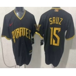 Men's Pittsburgh Pirates #15 Oneil Cruz Black 2026 City Connect Stadium Jersey