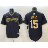 Men's Pittsburgh Pirates #15 Oneil Cruz Black Limited Stitched Baseball Jersey Men's Pittsburgh Pirates #15 Oneil Cruz Black Limited Stitched Baseball Jersey