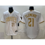 Men's Pittsburgh Pirates #21 Roberto Clemente White 2026 City Connect Stadium Stitched Baseball Jersey