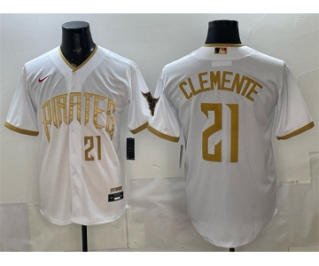 Men's Pittsburgh Pirates #21 Roberto Clemente White 2026 City Connect Stadium Stitched Baseball Jersey