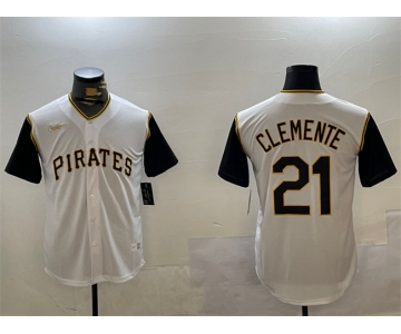 Men's Pittsburgh Pirates #21 Roberto Clemente White Cool Base Stitched Jersey