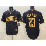 Men's Pittsburgh Pirates #23 Mitch Keller Black 2026 City Connect Stadium Stitched Baseball Jersey Men's Pittsburgh Pirates #23 Mitch Keller Black 2026 City Connect Stadium Stitched Baseball Jersey