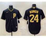 Men's Pittsburgh Pirates #24 Barry Bonds Black Cool Base Stitched Baseball Jersey