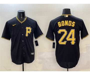 Men's Pittsburgh Pirates #24 Barry Bonds Black Cool Base Stitched Baseball Jersey