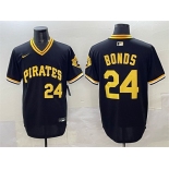 Men's Pittsburgh Pirates #24 Barry Bonds Black With Patch Cool Base Stitched Baseball Jersey Men's Pittsburgh Pirates #24 Barry Bonds Black With Patch Cool Base Stitched Baseball Jersey
