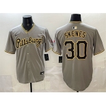 Men's Pittsburgh Pirates #30 Paul Skenes Gray Limited Stitched Baseball Jersey