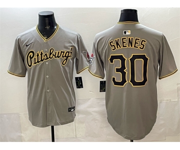 Men's Pittsburgh Pirates #30 Paul Skenes Gray Limited Stitched Baseball Jersey