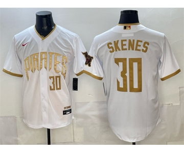 Men's Pittsburgh Pirates #30 Paul Skenes White 2026 City Connect Stadium Stitched Baseball Jersey