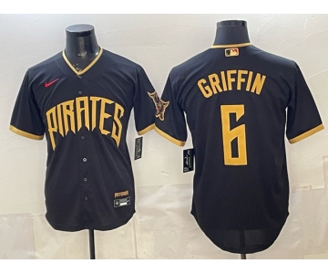 Men's Pittsburgh Pirates #6 Konnor Griffin Black 2026 City Connect Stadium Stitched Baseball Jersey