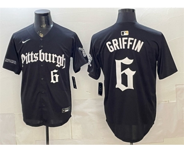 Men's Pittsburgh Pirates #6 Konnor Griffin Black 'Gothic Steel City Edition' Vapor Limited Stitched Baseball Jersey