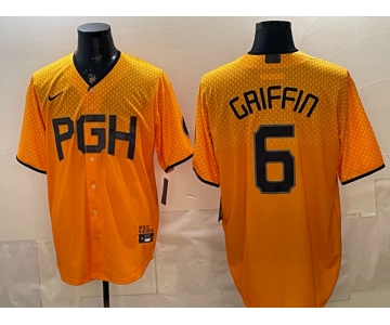 Men's Pittsburgh Pirates #6 Konnor Griffin Gold City Connect Stitched Jersey