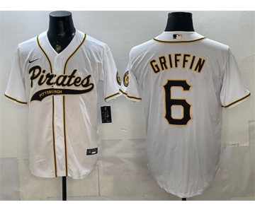 Men's Pittsburgh Pirates #6 Konnor Griffin White Cool Base Stitched Baseball Jersey