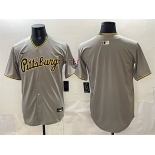 Men's Pittsburgh Pirates Blank Gray Limited Stitched Baseball Jersey Men's Pittsburgh Pirates Blank Gray Limited Stitched Baseball Jersey