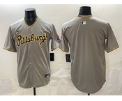 Men's Pittsburgh Pirates Blank Gray Limited Stitched Baseball Jersey