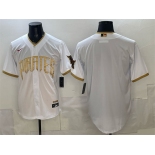 Men's Pittsburgh Pirates Blank White 2026 City Connect Stadium Stitched Baseball Jersey Men's Pittsburgh Pirates Blank White 2026 City Connect Stadium Stitched Baseball Jersey