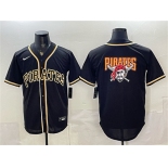 Men's Pittsburgh Pirates Team Big Logo 2026 Fashion Black Out Stitched Baseball Jersey Men's Pittsburgh Pirates Team Big Logo 2026 Fashion Black Out Stitched Baseball Jersey