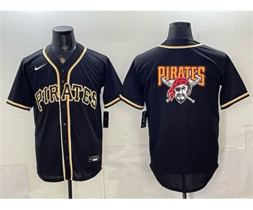 Men's Pittsburgh Pirates Team Big Logo 2026 Fashion Black Out Stitched Baseball Jersey