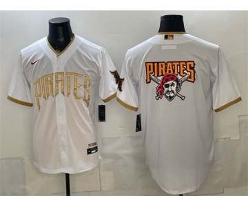Men's Pittsburgh Pirates Team Big Logo White 2026 City Connect Stadium Stitched Baseball Jersey
