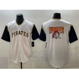 Men's Pittsburgh Pirates Team Big Logo White Cool Base Stitched Jersey Men's Pittsburgh Pirates Team Big Logo White Cool Base Stitched Jersey