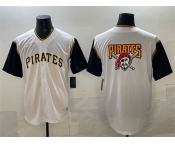 Men's Pittsburgh Pirates Team Big Logo White Cool Base Stitched Jersey