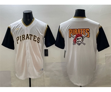 Men's Pittsburgh Pirates Team Big Logo White Cool Base Stitched Jersey